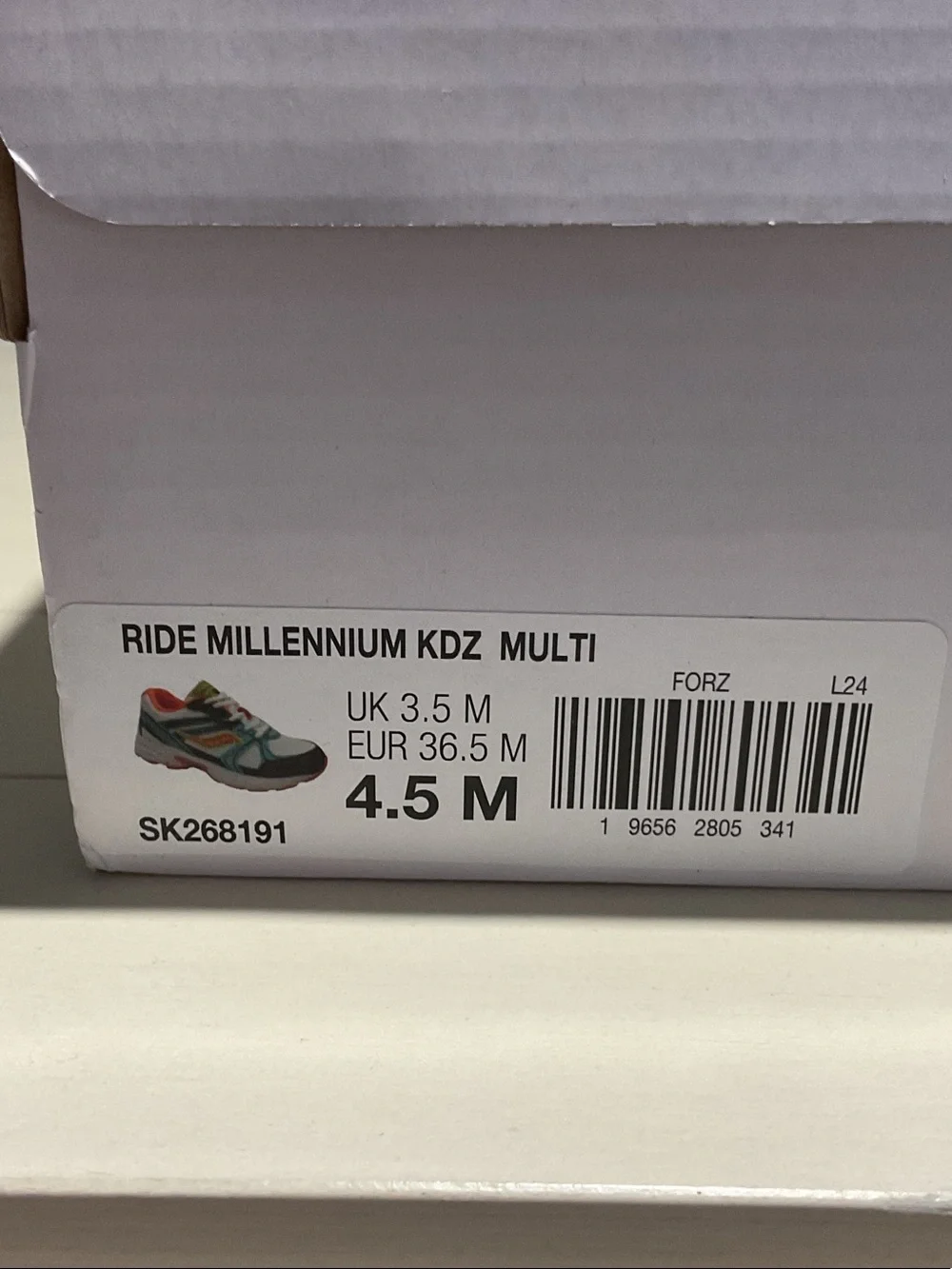 Saucony Kids White/Teal/Orange Athletic Sneakers